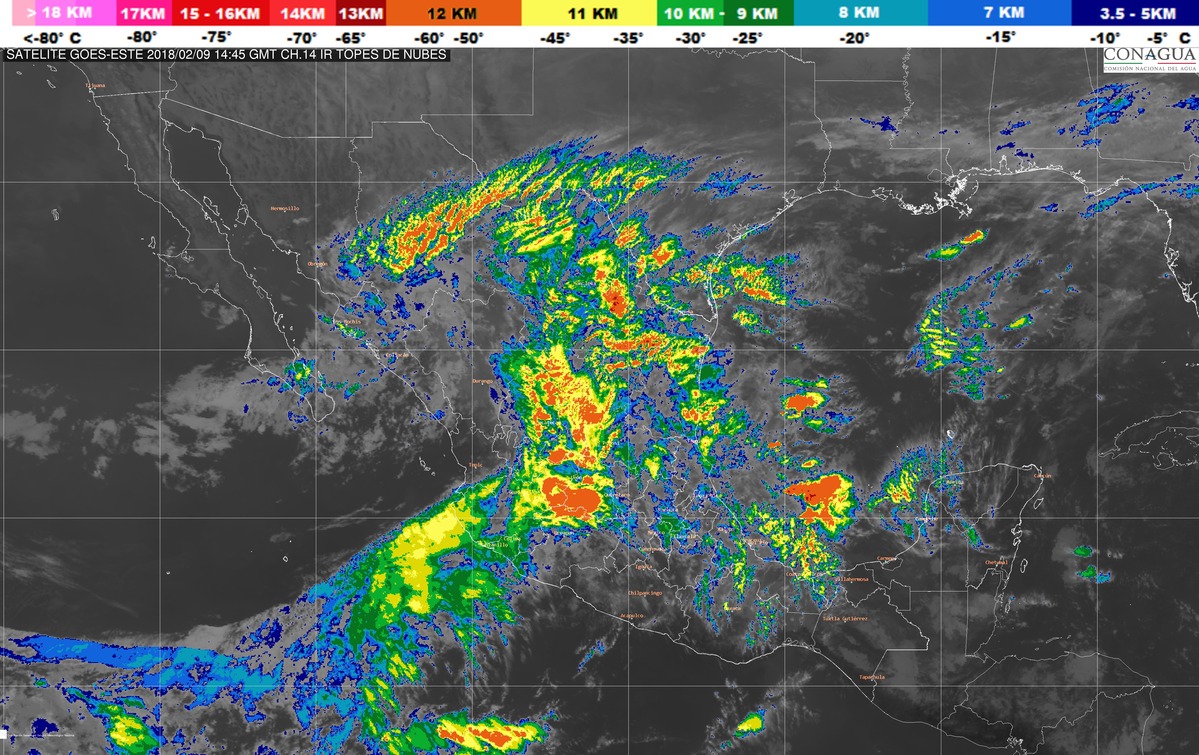 Hoy se prevé lluvia fuerte en localidades de Veracruz y Chiapas