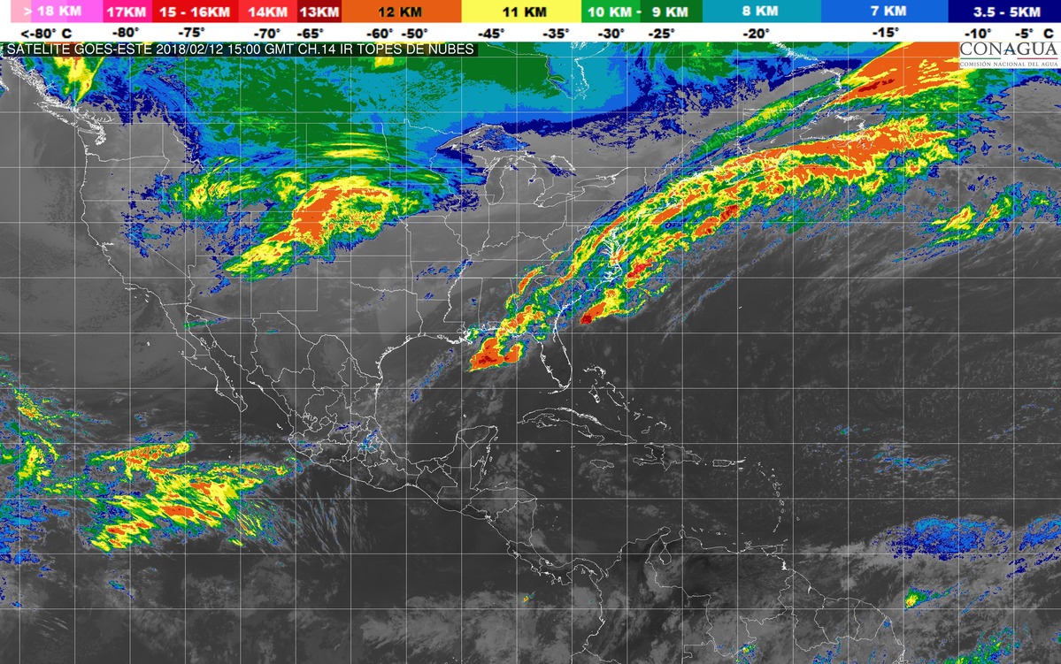 En Tamaulipas, Hidalgo, Puebla, Veracruz, Oaxaca, Chiapas y Tabasco se prevén lluvias fuertes