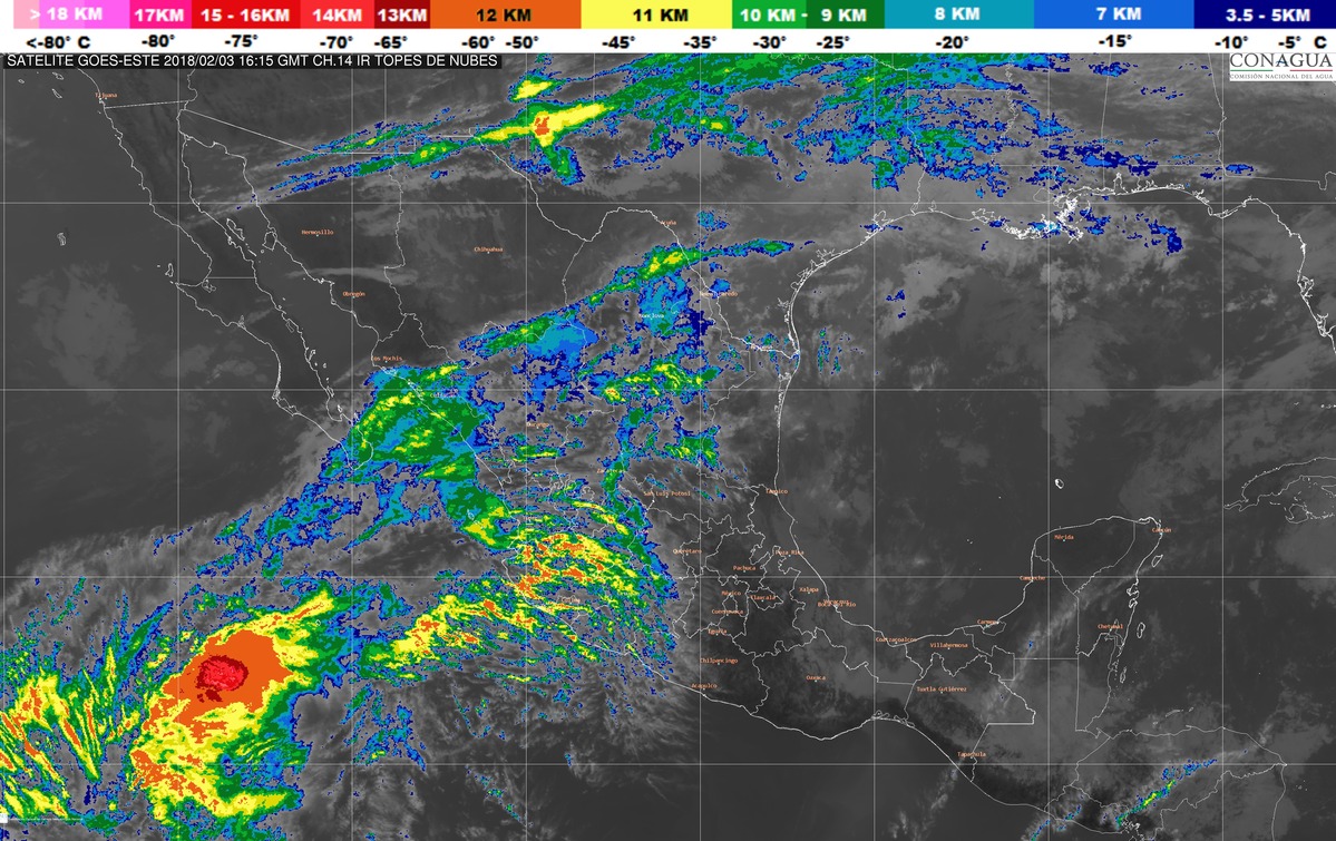 Se prevén lluvias con intervalos de chubascos en Durango, Veracruz, Oaxaca, Chiapas y Quintana Roo
