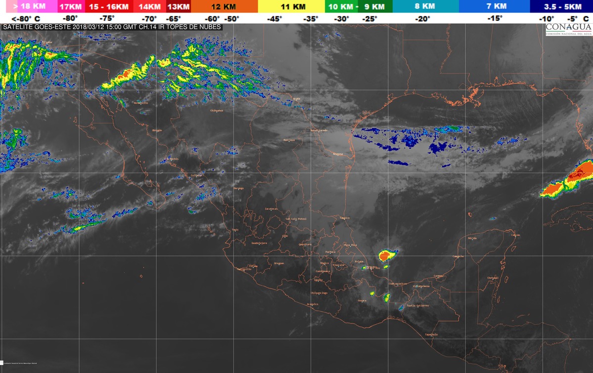 Se prevén lluvias muy fuertes con descargas eléctricas en Veracruz, Tabasco, Oaxaca y Chiapas