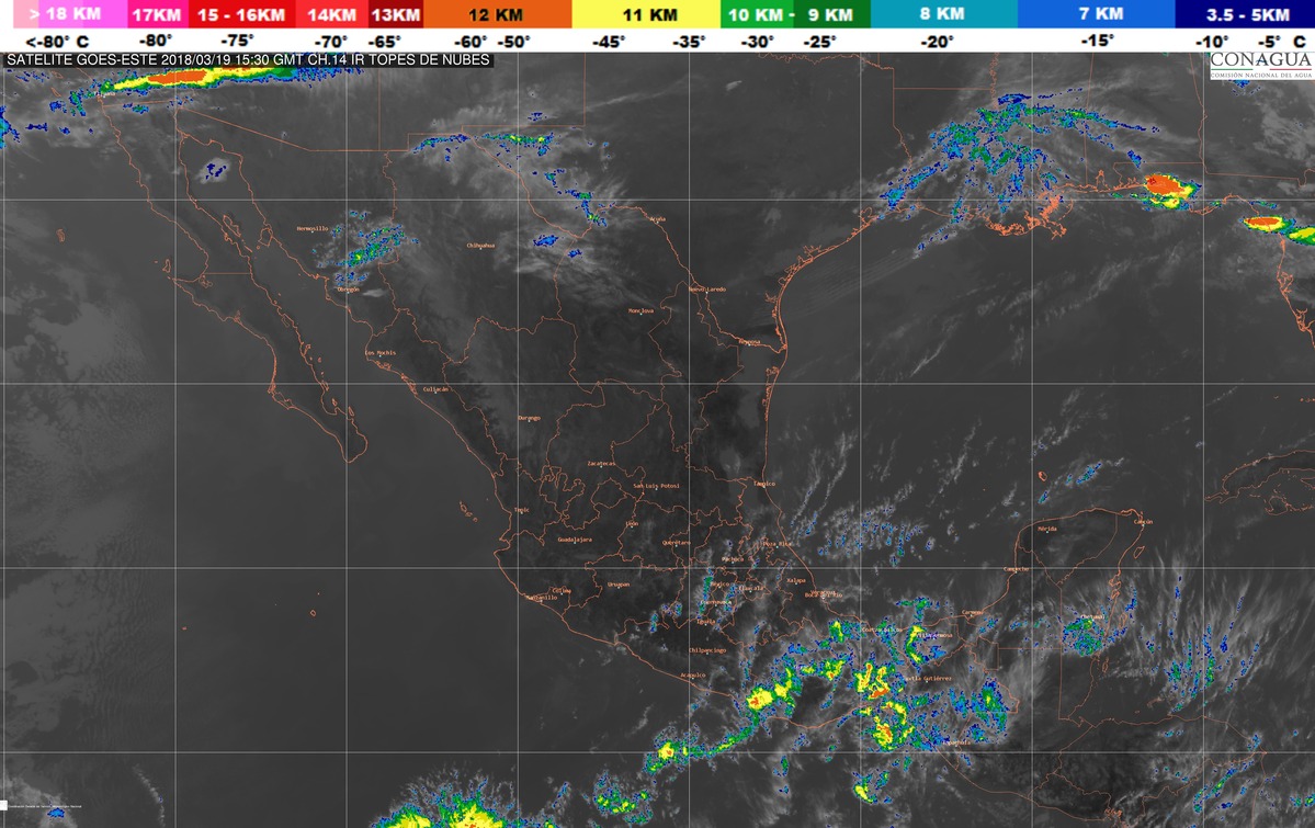 Temperaturas de 40 a 45 grados Celsius se prevén en regiones de Sinaloa, Nayarit, Jalisco, Michoacán, Guerrero y Oaxaca