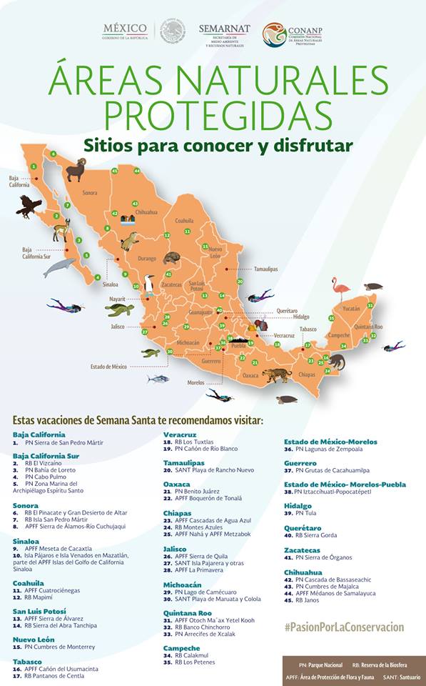 Áreas naturales protegidas. Sitios para conocer y disfrutar