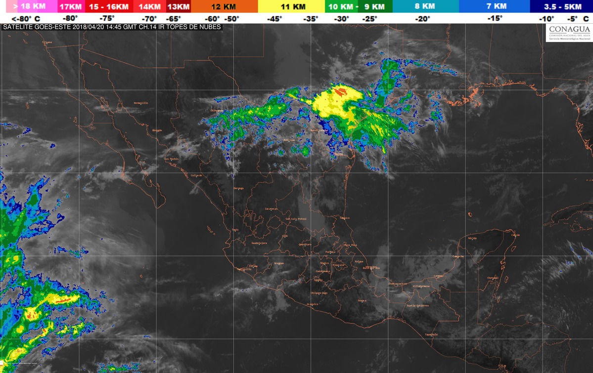 Se pronostican lluvias fuertes en el sur de Veracruz, el norte de Oaxaca y el oriente y el sur de Chiapas