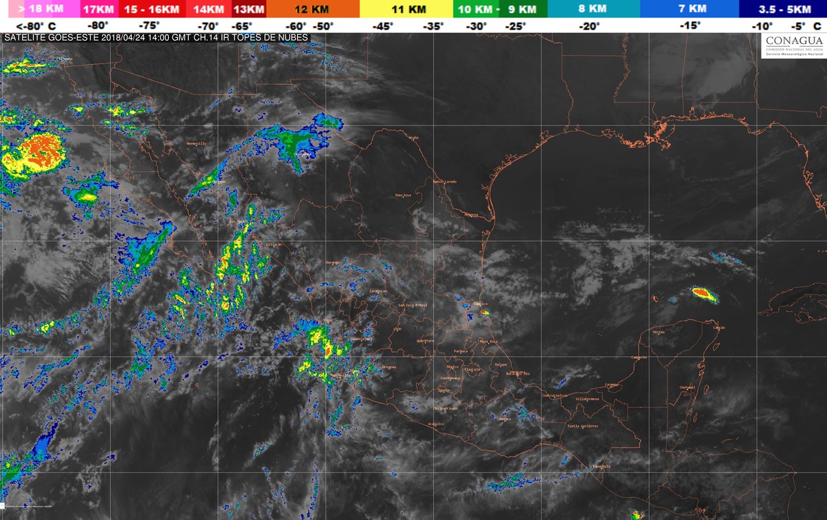 Para Coahuila, Nuevo León, Tamaulipas y San Luis Potosí, se pronostican lluvias muy fuertes