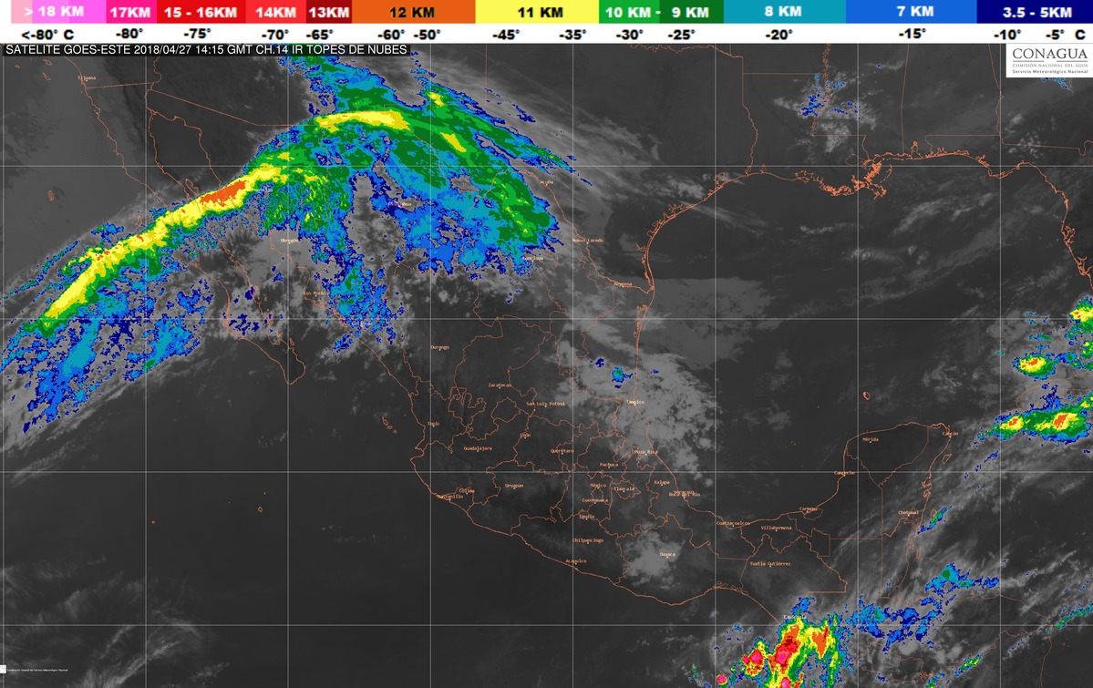 Durante las próximas horas se prevén lluvias intensas y granizadas en Puebla, Veracruz y Oaxaca
