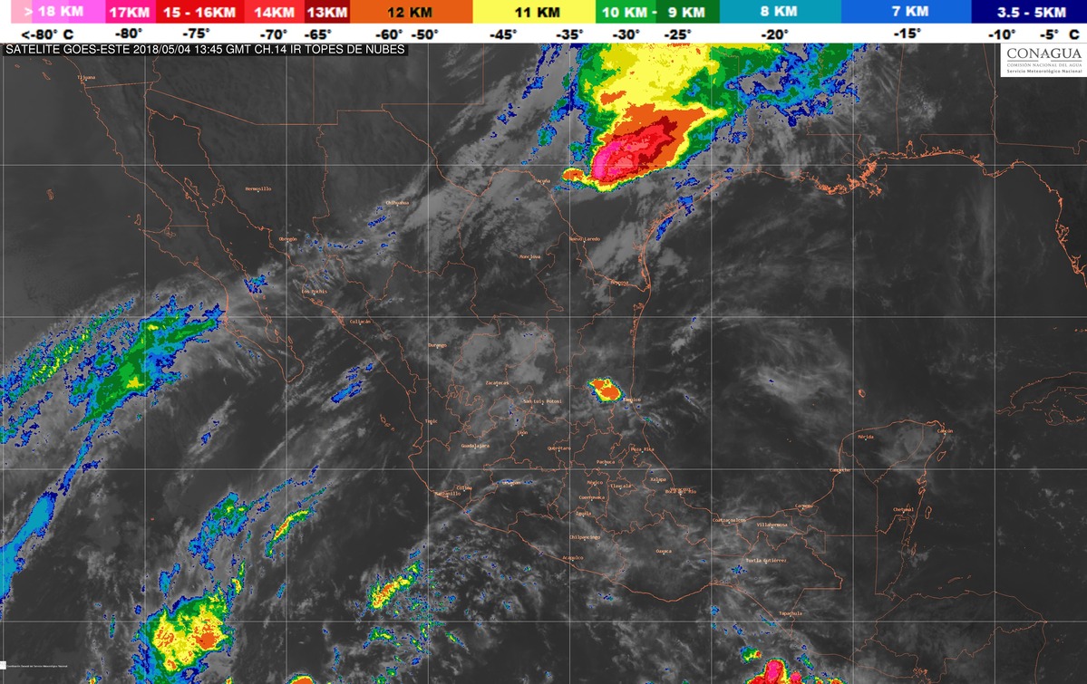 En Coahuila, Nuevo León, Tamaulipas y San Luis Potosí, se prevén lluvias de muy fuertes a intensas