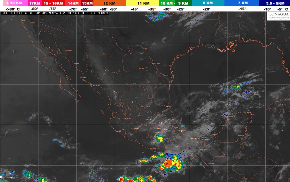En las próximas horas se prevén lluvias muy fuertes en Michoacán, Oaxaca y Chiapas