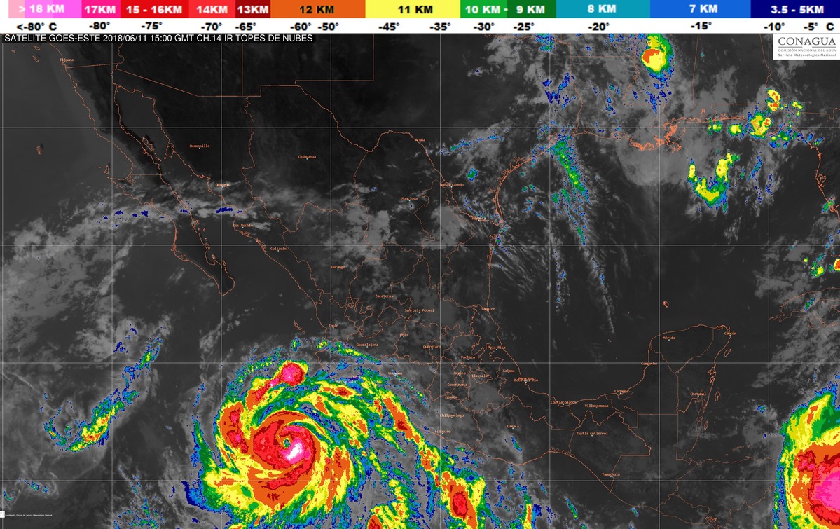 Se prevén tormentas intensas en Nayarit, Jalisco, Michoacán, Colima, Puebla Chiapas y Oaxaca, debido a Bud