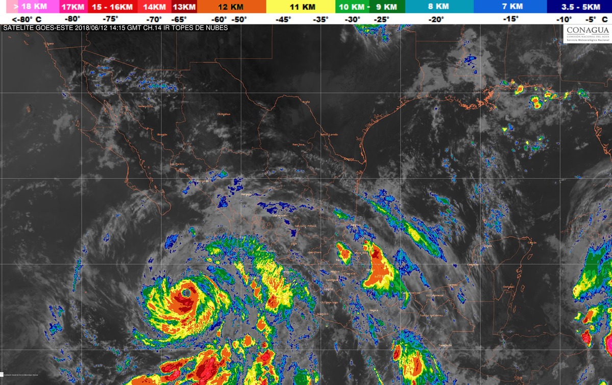 Bud originará tormentas torrenciales en Jalisco, Colima y Michoacán, y posibles trombas en las costas de esas entidades
