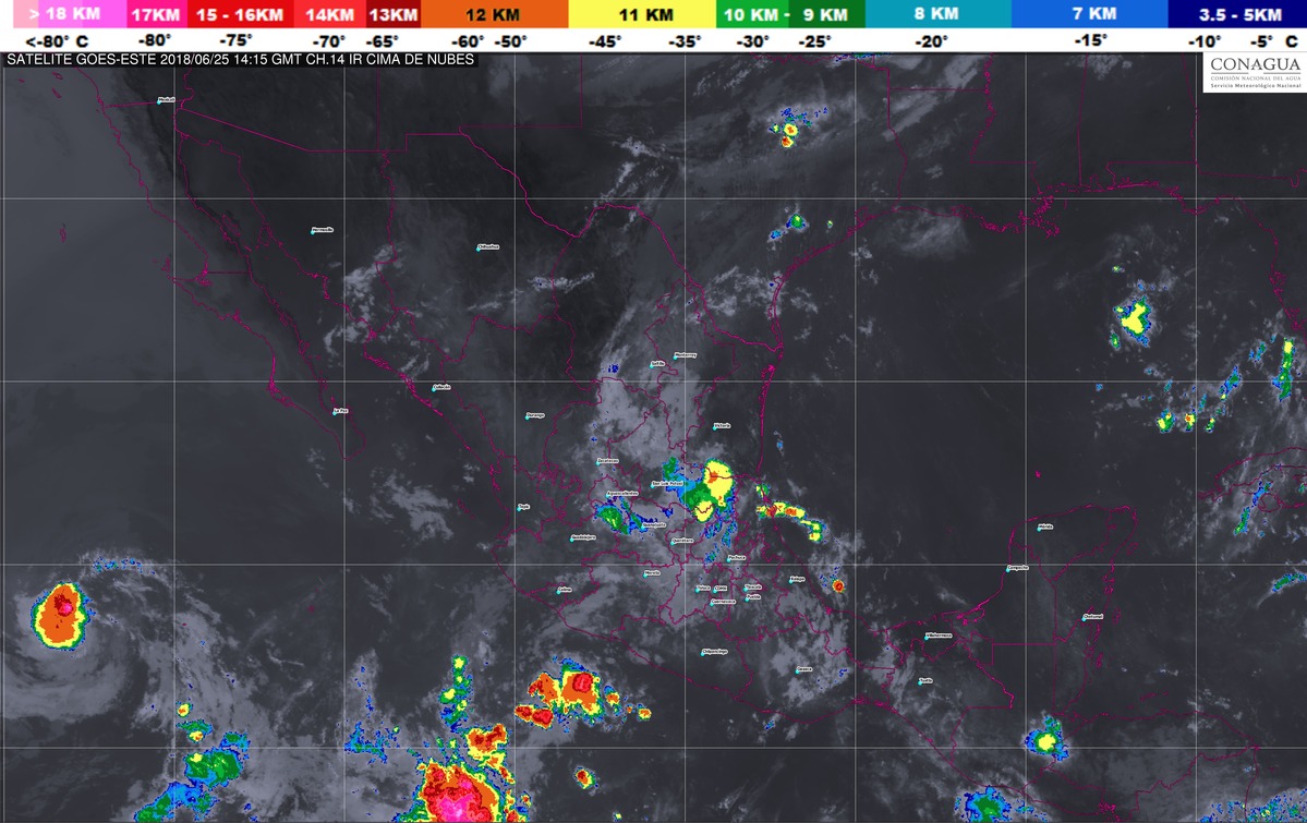 Se prevén tormentas intensas en regiones de Tamaulipas, San Luis Potosí, Querétaro, Oaxaca y Chiapas