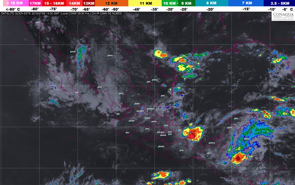 Se prevén tormentas torrenciales en la zona montañosa central de Veracruz y el norte de Oaxaca