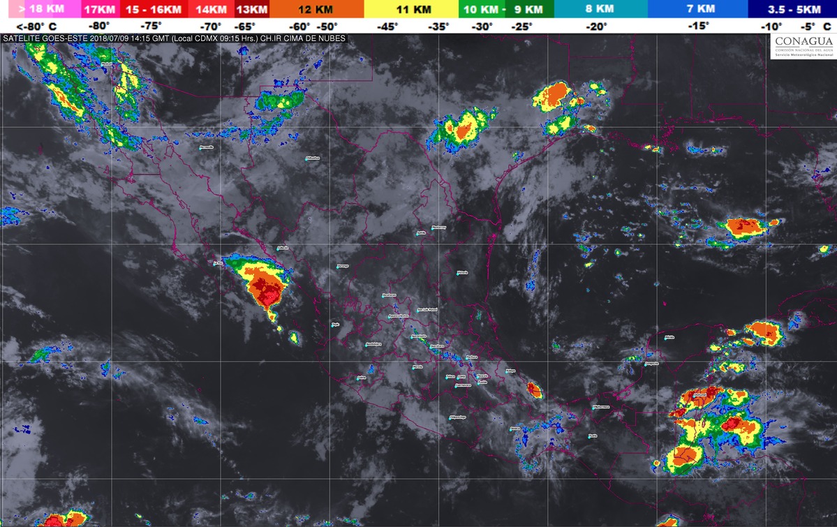 Se prevén tormentas muy fuertes en Veracruz, Oaxaca y Chiapas