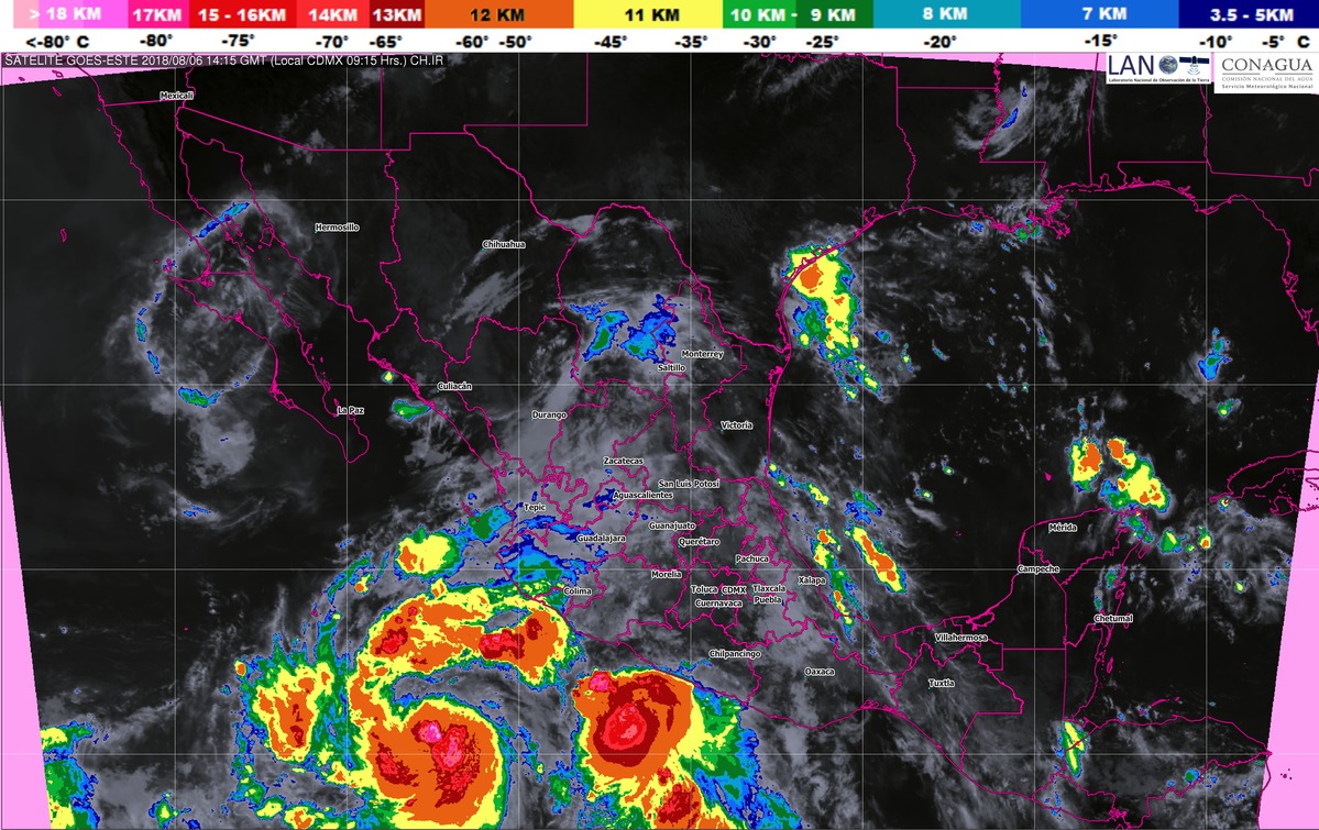 Se prevén tormentas intensas en Guerrero, Oaxaca, Puebla, Veracruz y Chiapas