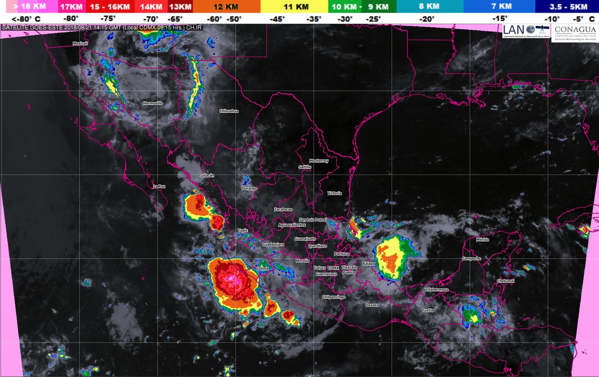 Para las próximas horas se pronostican tormentas intensas en Oaxaca y Veracruz