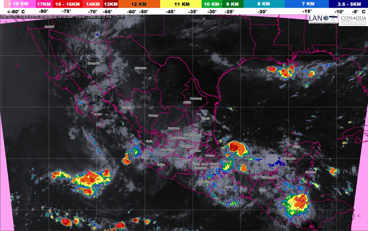 Hoy, miércoles, se prevén tormentas intensas en Veracruz, Oaxaca y Chiapas