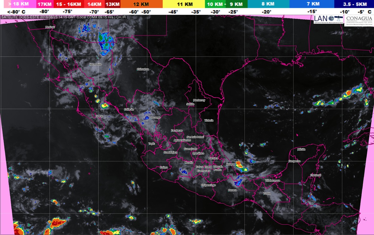 Se pronostican tormentas muy fuertes para Michoacán, Oaxaca, Chiapas, Veracruz y Campeche