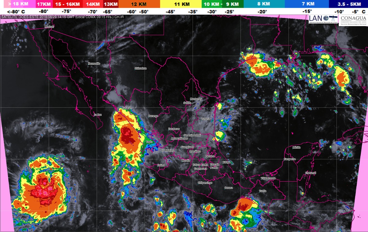 Hoy se prevén tormentas intensas en Veracruz, Oaxaca y Chiapas