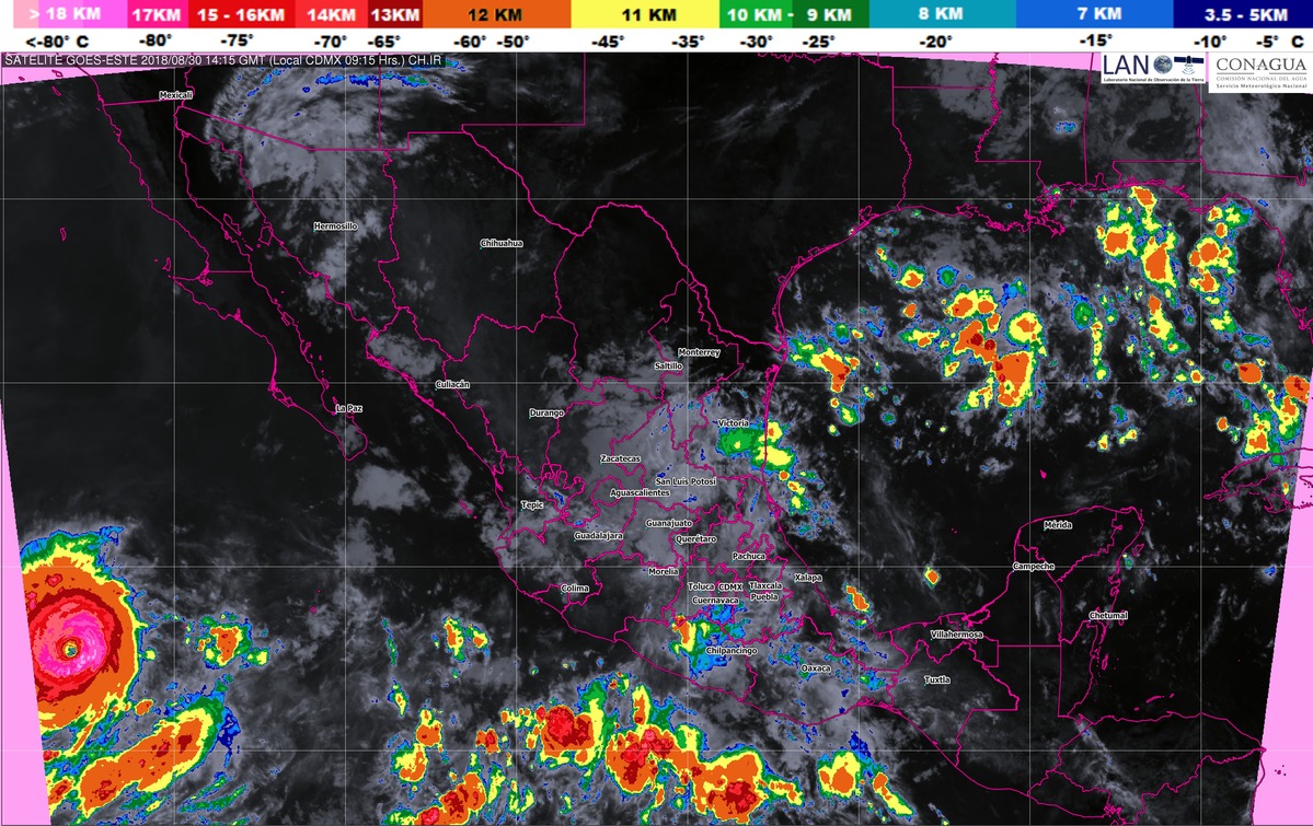 En las próximas horas se prevén tormentas intensas en Oaxaca, Chiapas y Veracruz