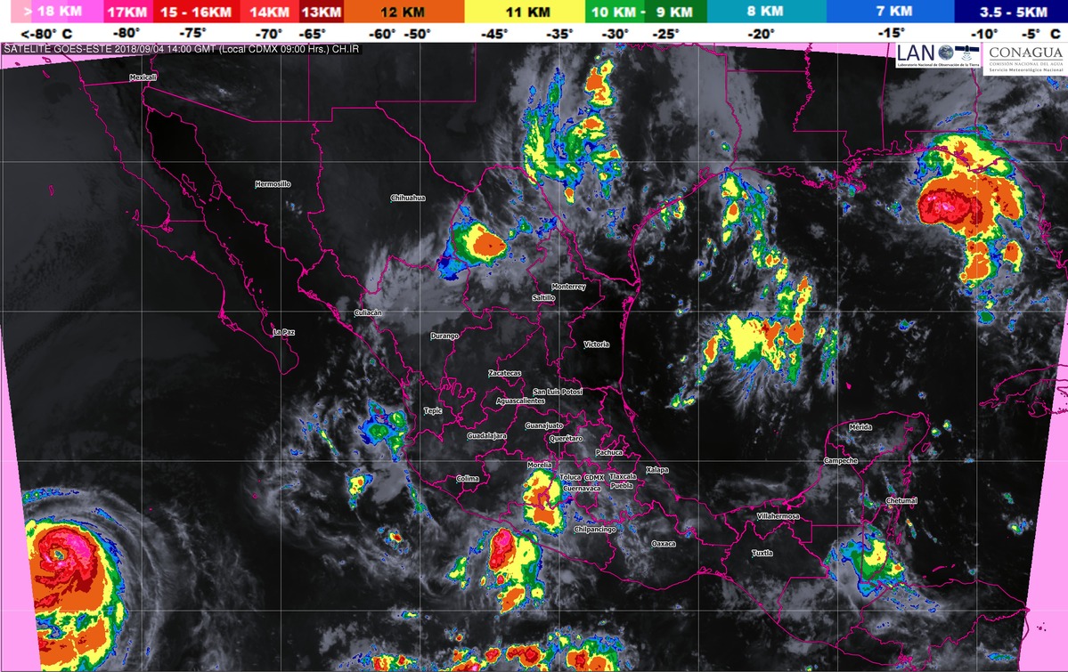 Para la tarde-noche se pronostican tormentas intensas en Chiapas y Oaxaca