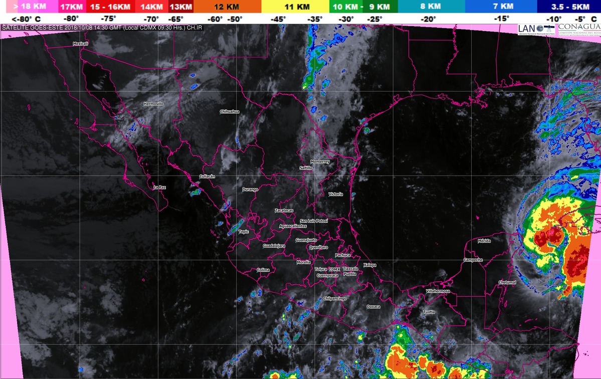Michael ocasionará tormentas, posibles granizadas y vientos fuertes en zonas de la Península de Yucatán
