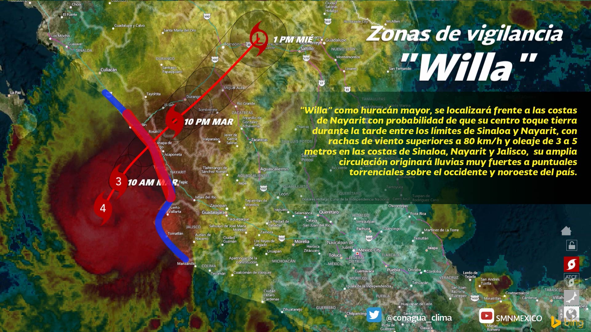 Alertan a embarcaciones mayores y menores de pesca para resguardarse en puerto ante avance del huracán Willa