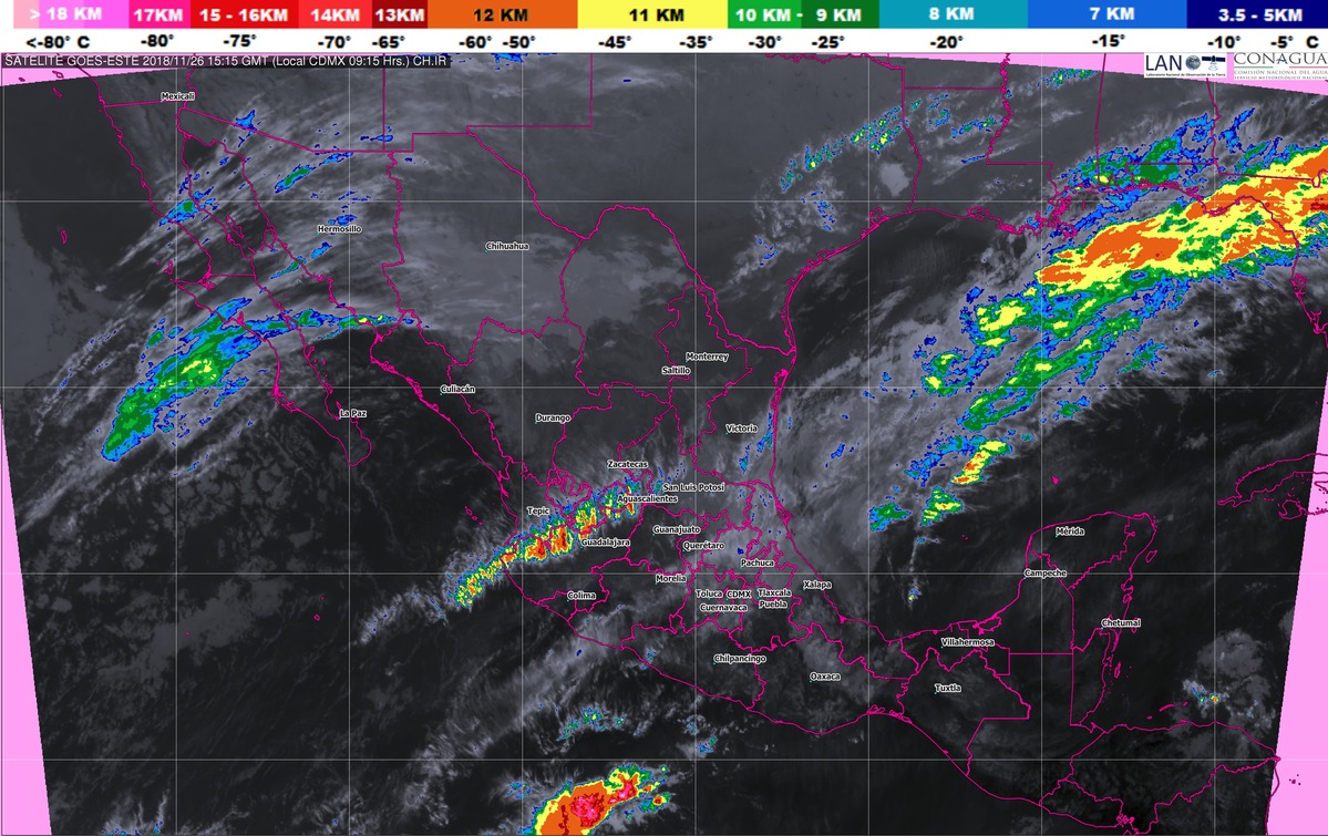 Se prevén tormentas intensas en Veracruz, Tabasco, Oaxaca y Chiapas