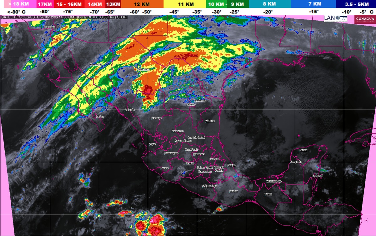 Pronostican tormentas muy fuertes para Baja California Sur, Baja California, Sonora, Chihuahua, Durango y Sinaloa