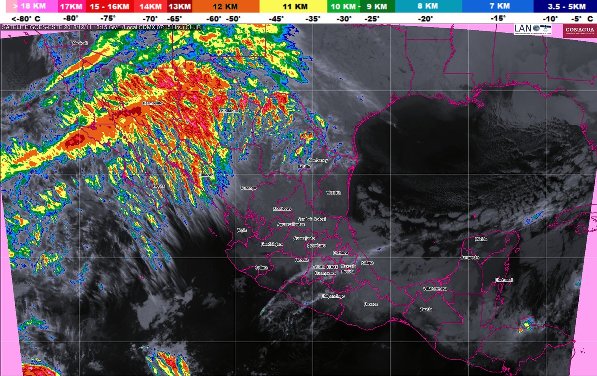 Durante la mañana de hoy continuará el ambiente muy frío en la mayor parte de México