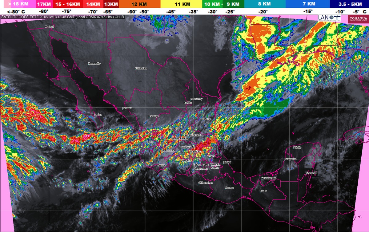 Marcado descenso de temperatura, se pronostica para el norte, el noreste y el oriente de México
