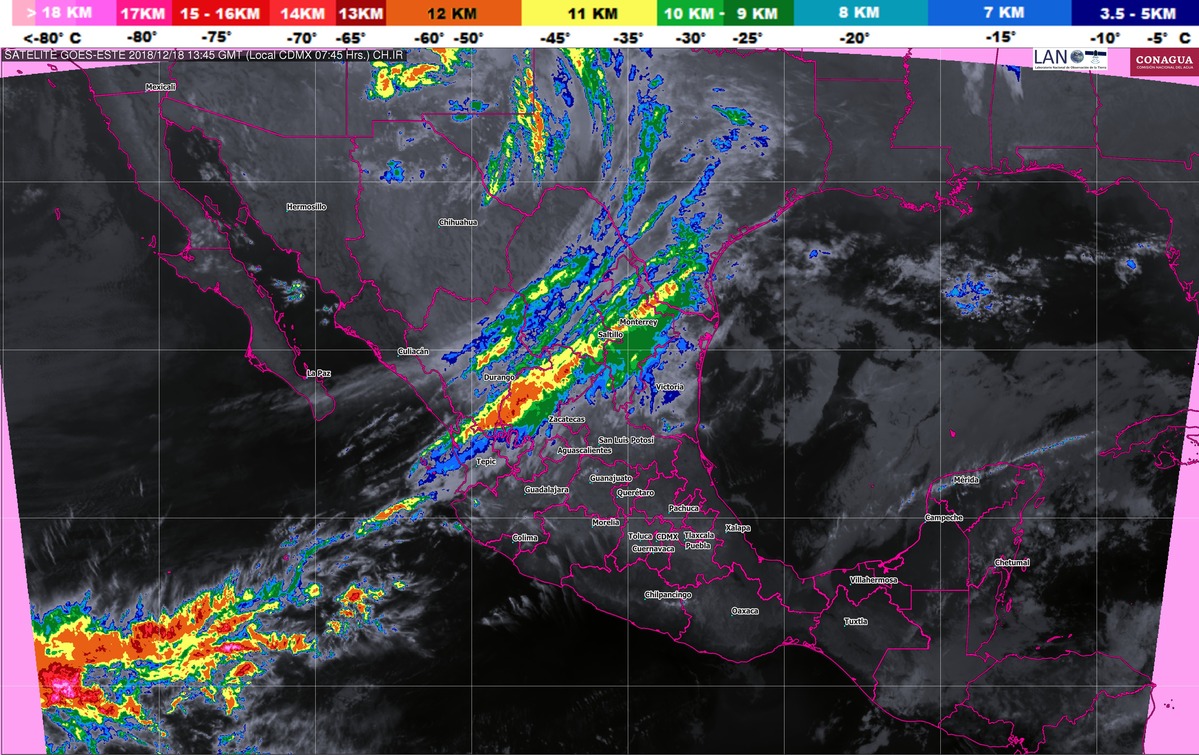 La Tercera Tormenta Invernal originará ambiente gélido, viento y posible nieve o aguanieve en el noroeste y el norte de México