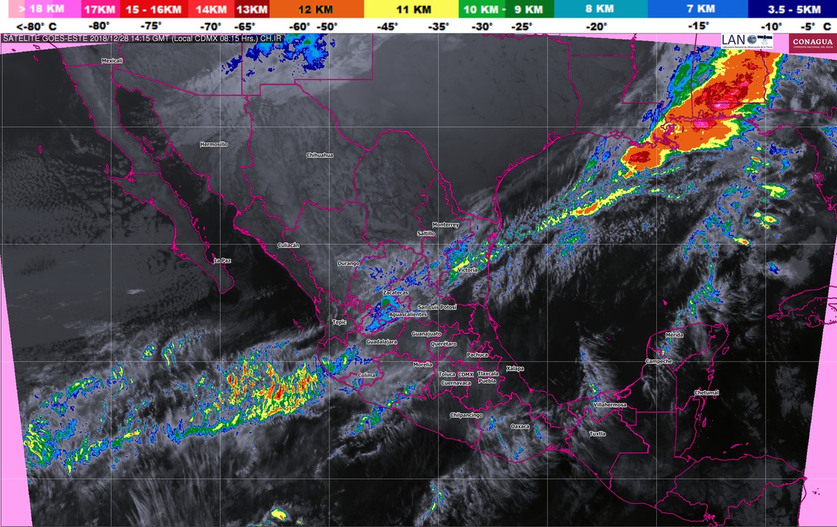 Lluvias con chubascos, vientos y nieve o aguanieve, se prevén en Sonora y Chihuahua