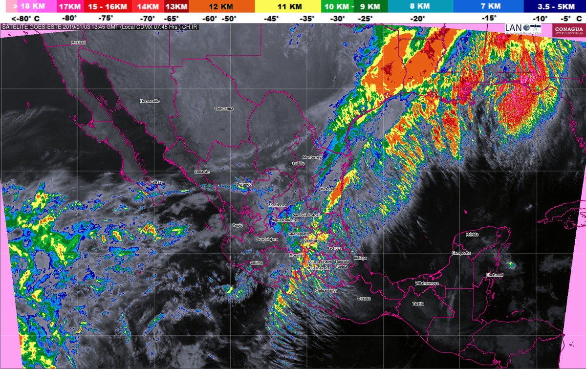 En el norte, el noreste y el oriente de México se prevé marcado descenso de temperatura