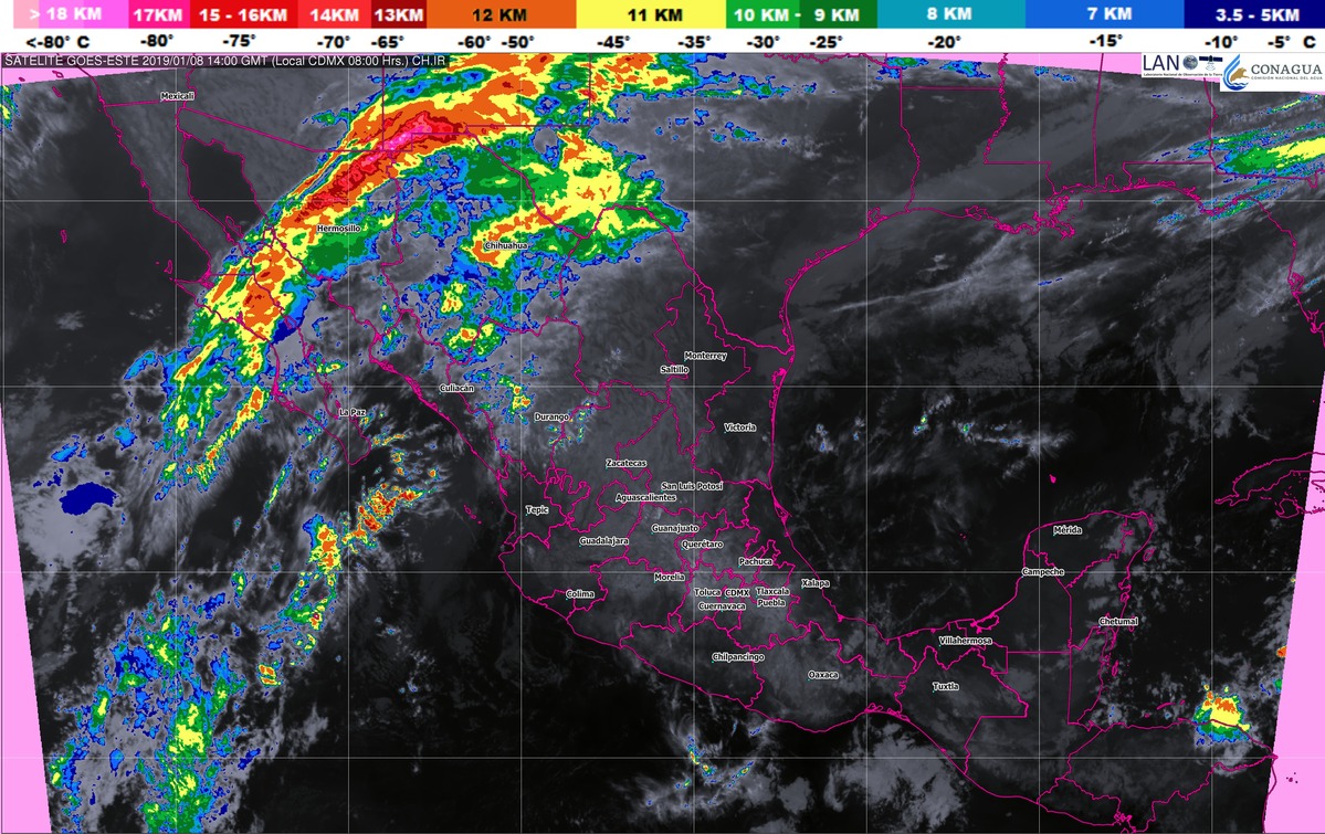 Tormentas fuertes se prevén en el sur de Veracruz y el norte de Oaxaca