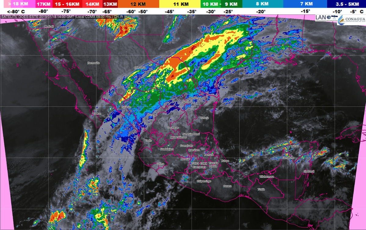 Para el noroeste y el norte de México se pronostica un marcado descenso de temperaturas