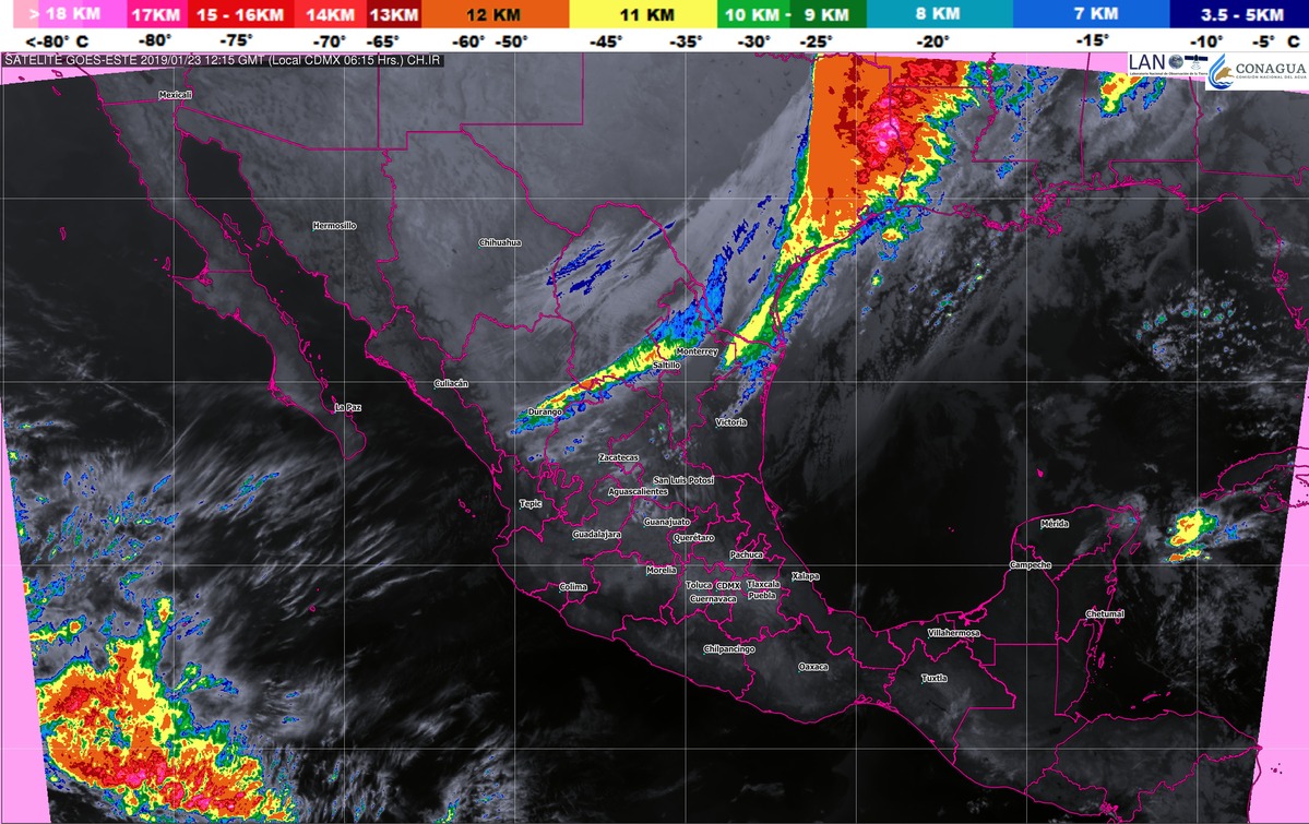 Pronostican tormentas muy fuertes para Oaxaca, Chiapas y Tabasco, en el trascurso del día