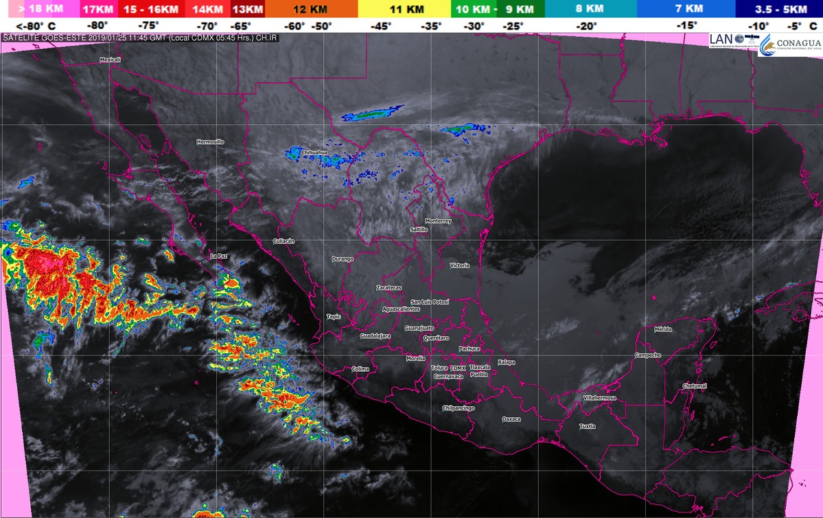 Se prevén lluvias fuertes en el oriente y el sureste de México
