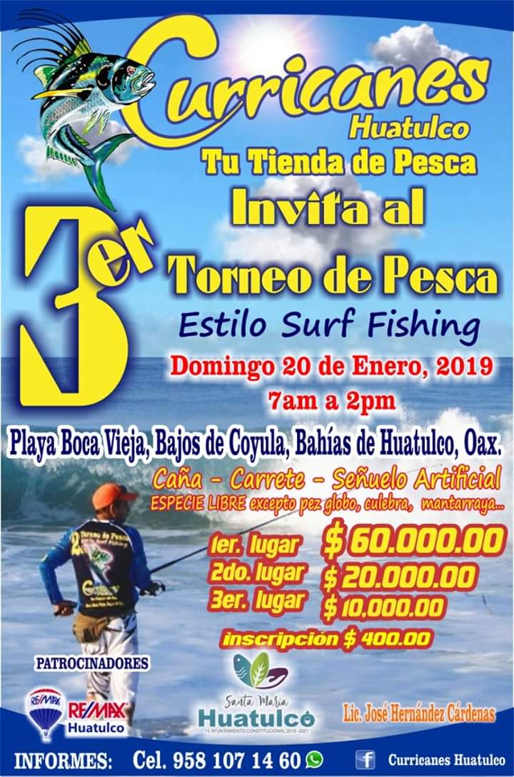 Curricanes Huatulco: Tercer torneo de pesca estilo surf fishing