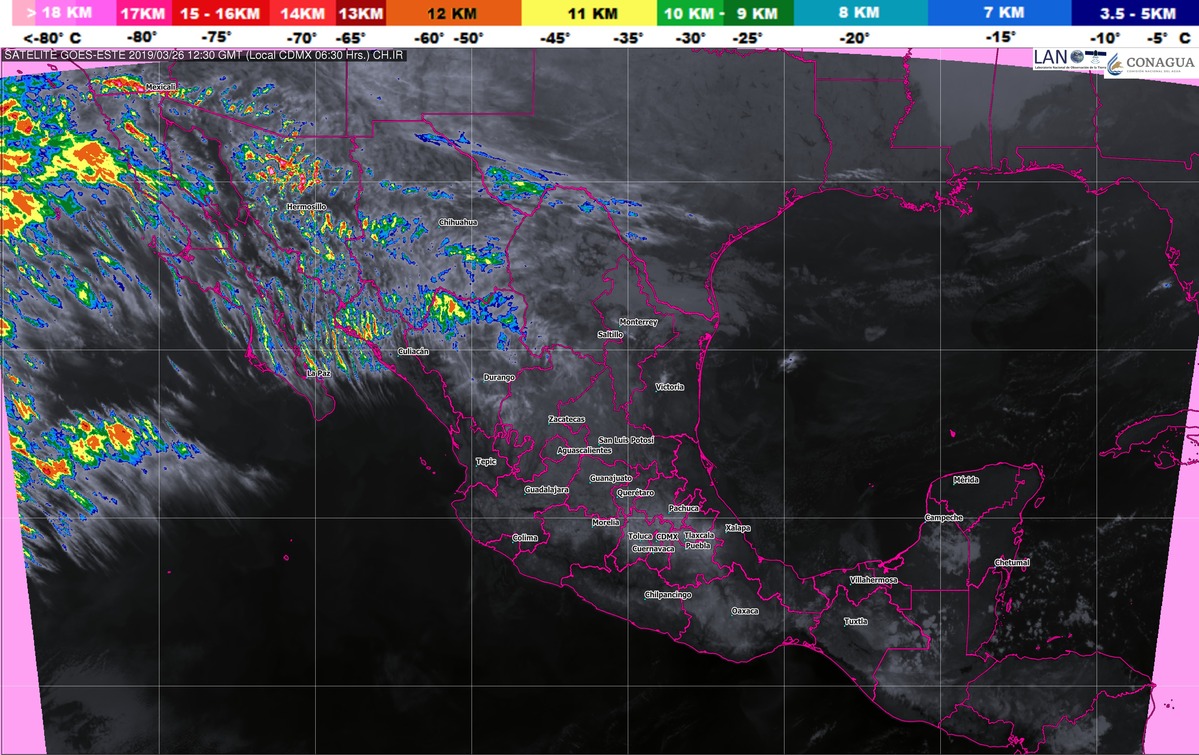 En Coahuila, Nuevo León, Veracruz, Oaxaca, Chiapas y Tabasco, se prevén tormentas fuertes