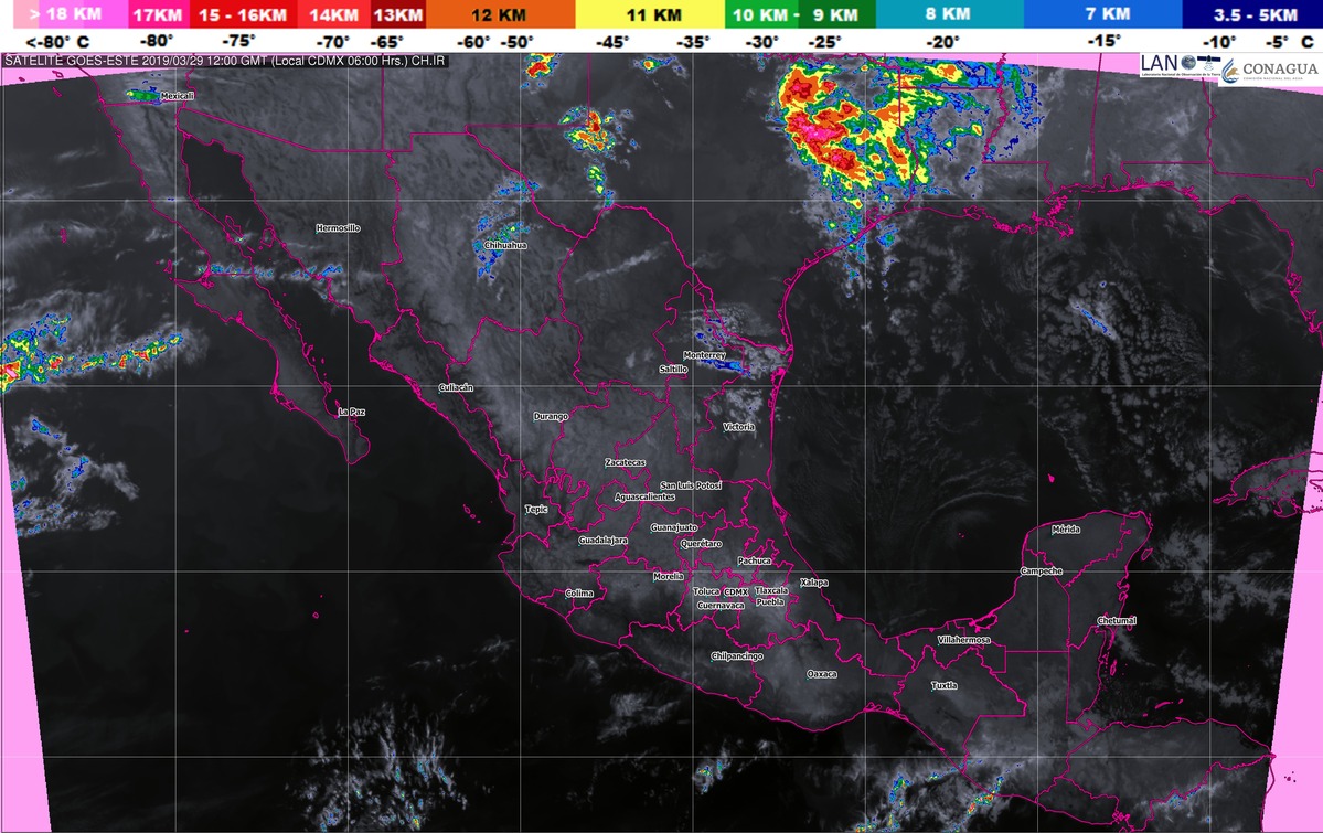 Prevén lluvias con chubascos, actividad eléctrica, vientos y torbellinos o tolvaneras en Coahuila, Nuevo León y Tamaulipas