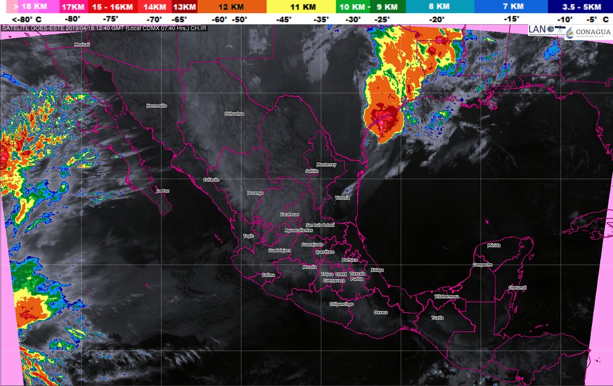 Se pronostican tormentas puntuales fuertes en Tamaulipas, Veracruz, Puebla, Oaxaca y Chiapas
