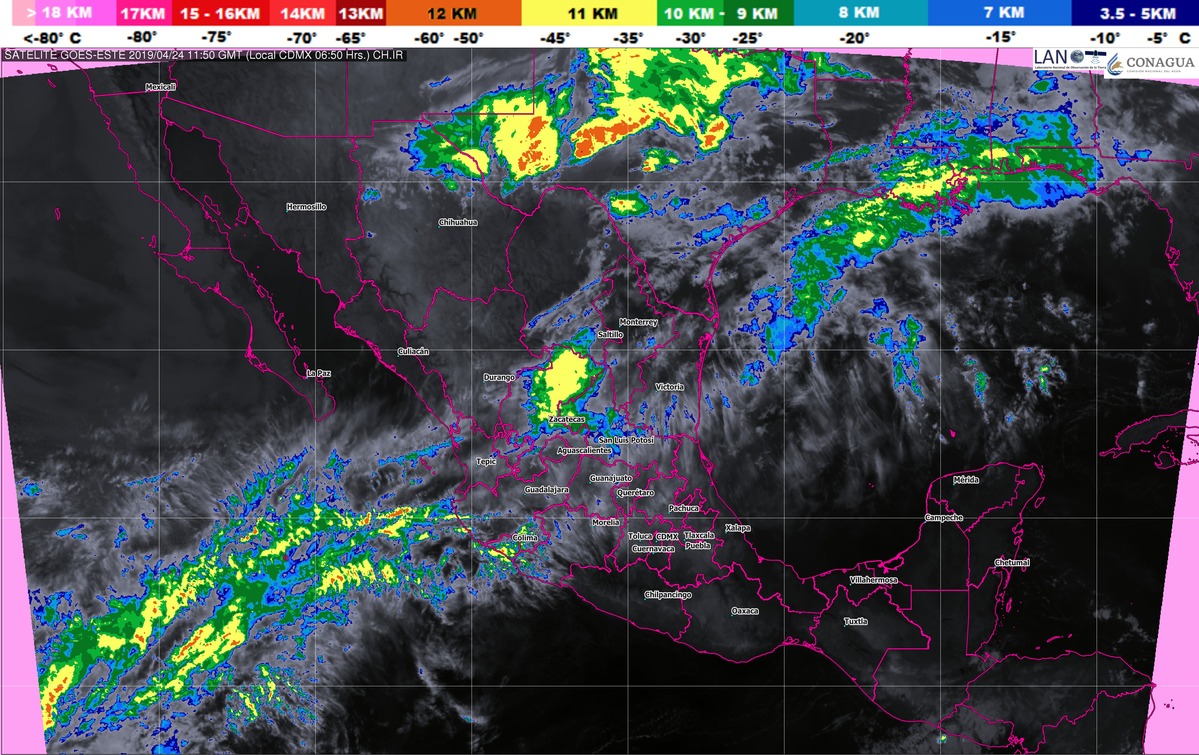 Tormentas fuertes con granizo se pronostican para Chihuahua y Coahuila