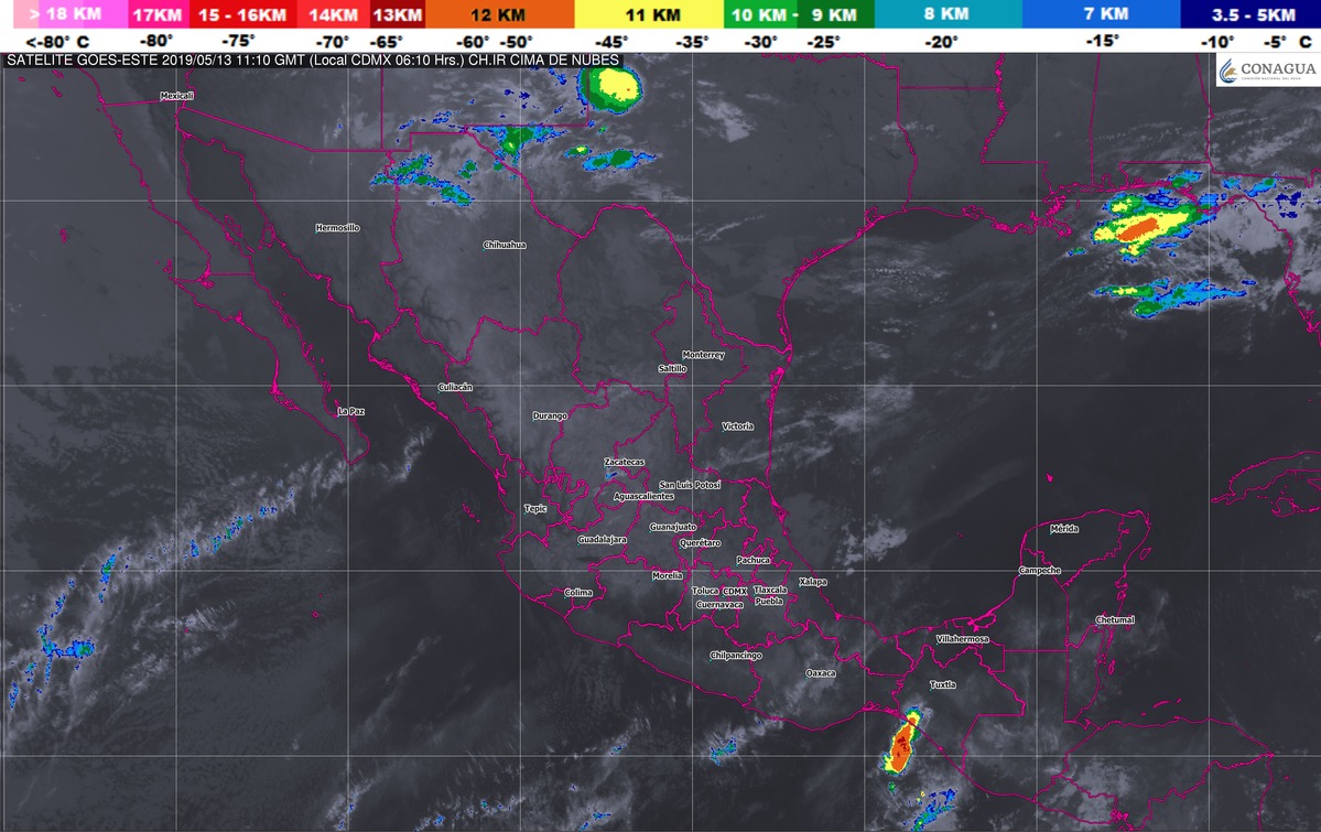 Tormentas fuertes con granizo se prevén en Coahuila, Nuevo León y Tamaulipas