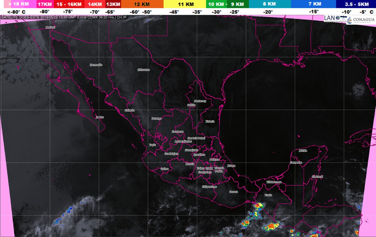 Se prevén tormentas muy fuertes en Chiapas y fuertes en Oaxaca