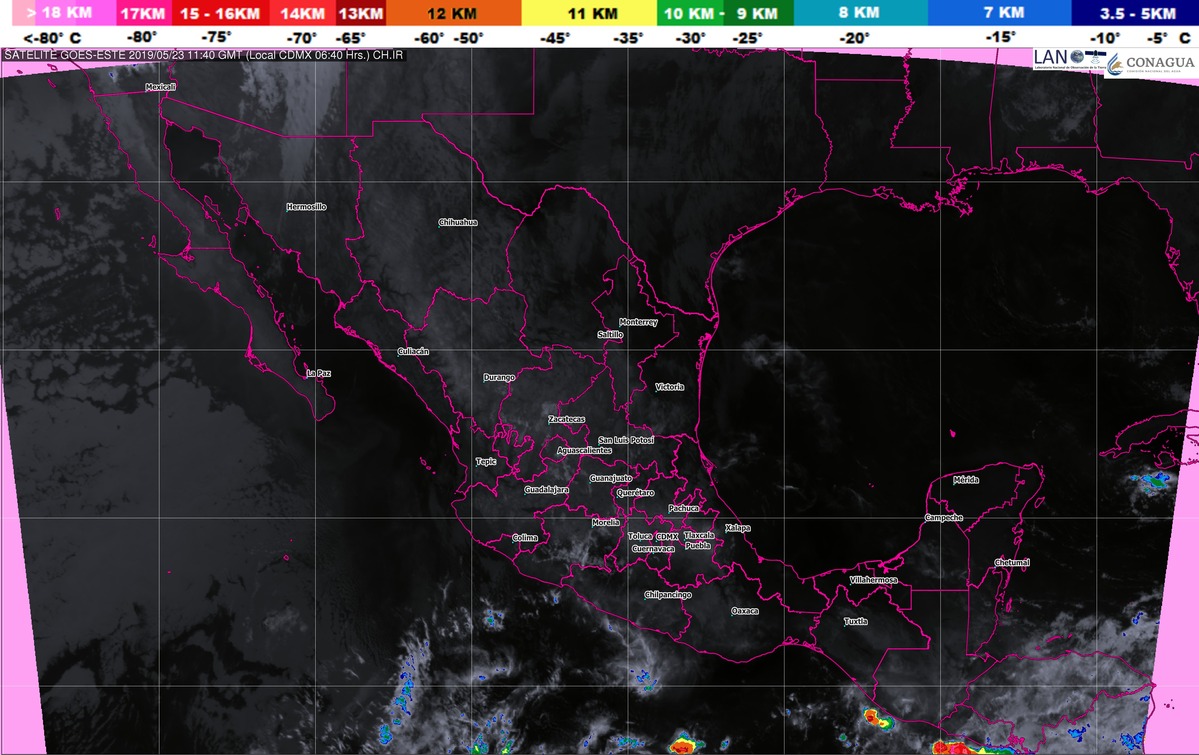 Hoy se prevén tormentas muy fuertes en el sur de Chiapas y fuertes en Oaxaca