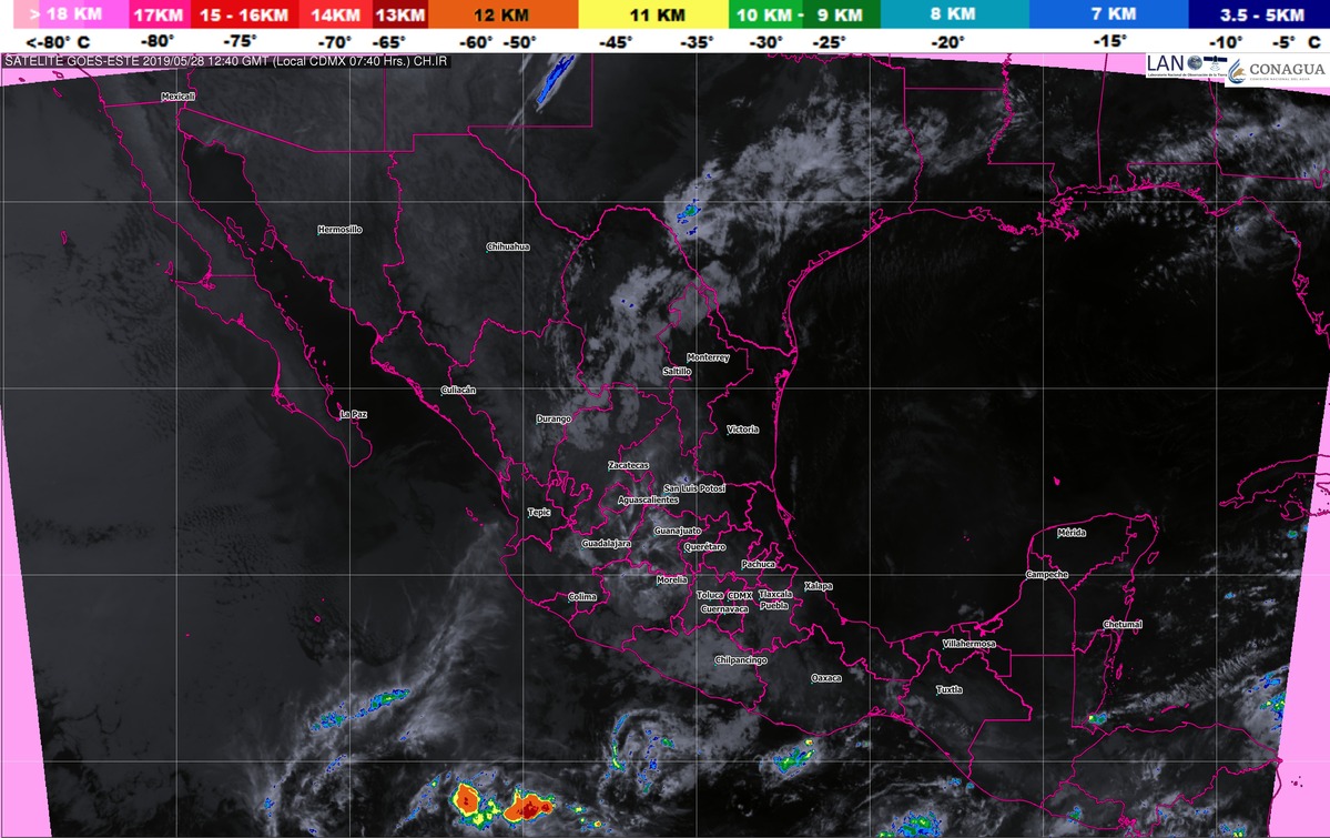 Hoy se pronostican tormentas intensas para Chiapas y muy fuertes para Oaxaca
