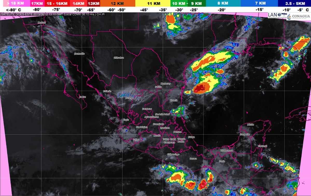 Hoy se prevén tormentas intensas en Michoacán, Tabasco y Chiapas