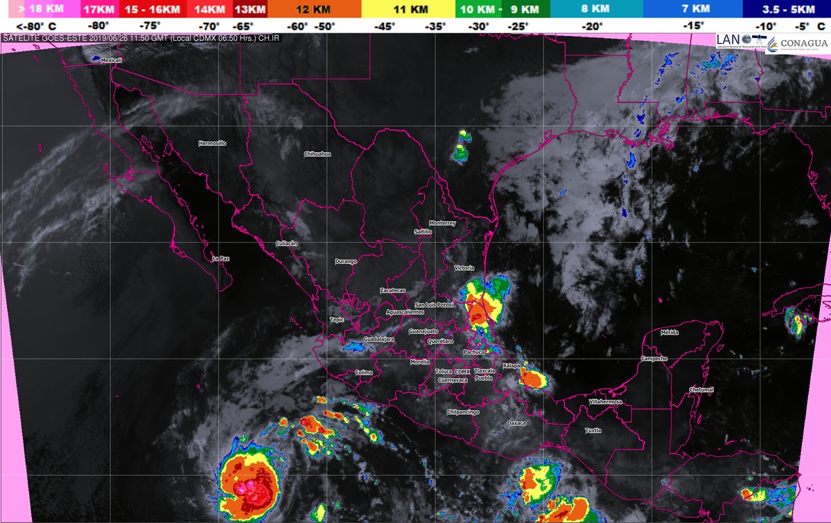 Hoy se pronostican lluvias intensas para Jalisco, Colima y Michoacán