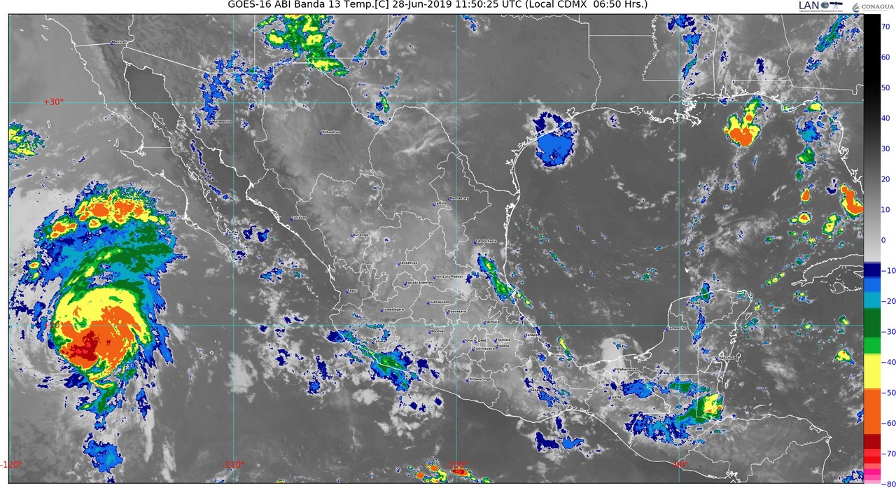 En Puebla, Veracruz y Oaxaca se prevén lluvias intensas, actividad eléctrica y posibles granizadas