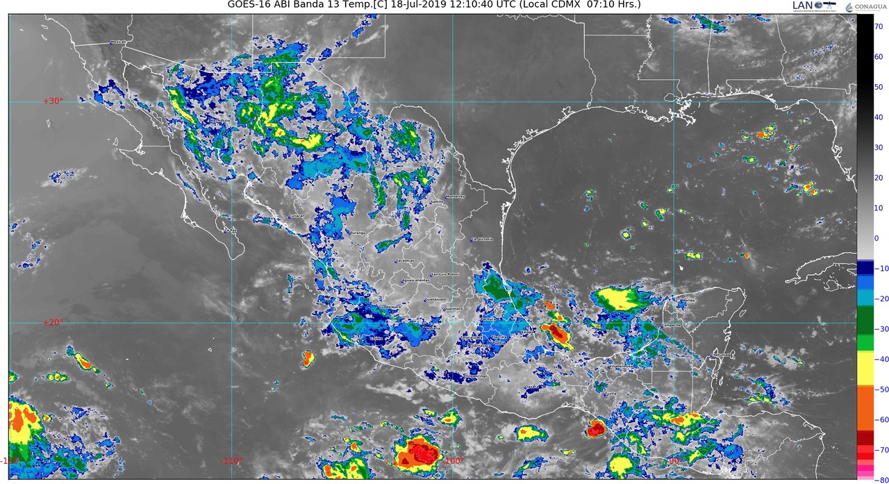 Para Nayarit, Jalisco, Michoacán, Guerrero, Oaxaca, Chiapas y Veracruz se pronostican lluvias muy fuertes