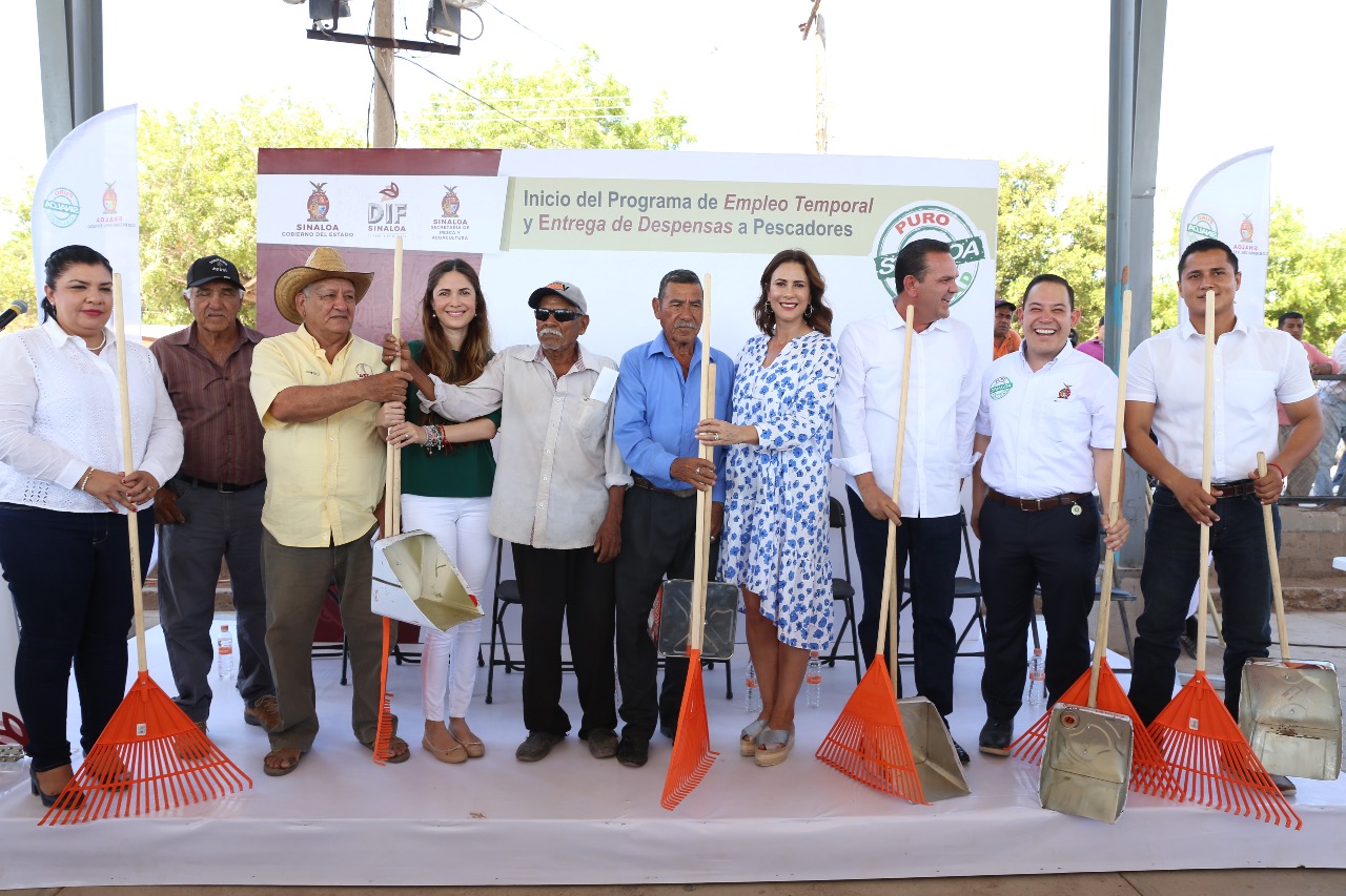 DIF Sinaloa y la Secretaría de Pesca entregan 300 despensas y apoyos a familias del campo pesquero Jitzamuri